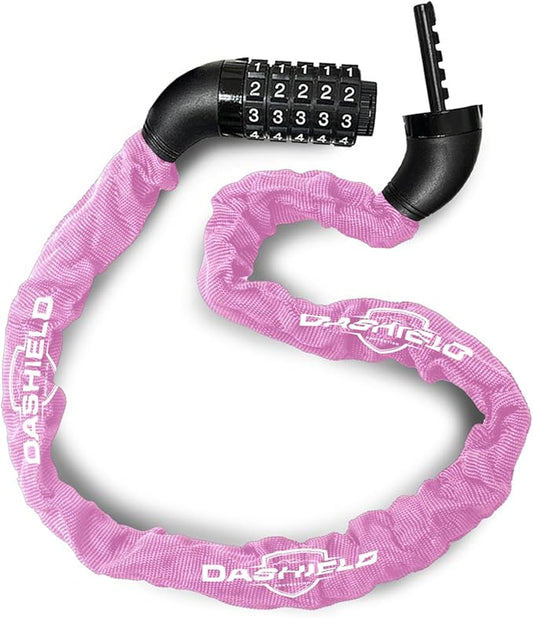 Bike Chain Lock Security 5 Digit Resettable Combination, 38.6 inches Heavy Duty Anti Theft Lock Chain for Bicycle, Motocycle, Scooter, Gate, Fence (Pink, 3.2ft)