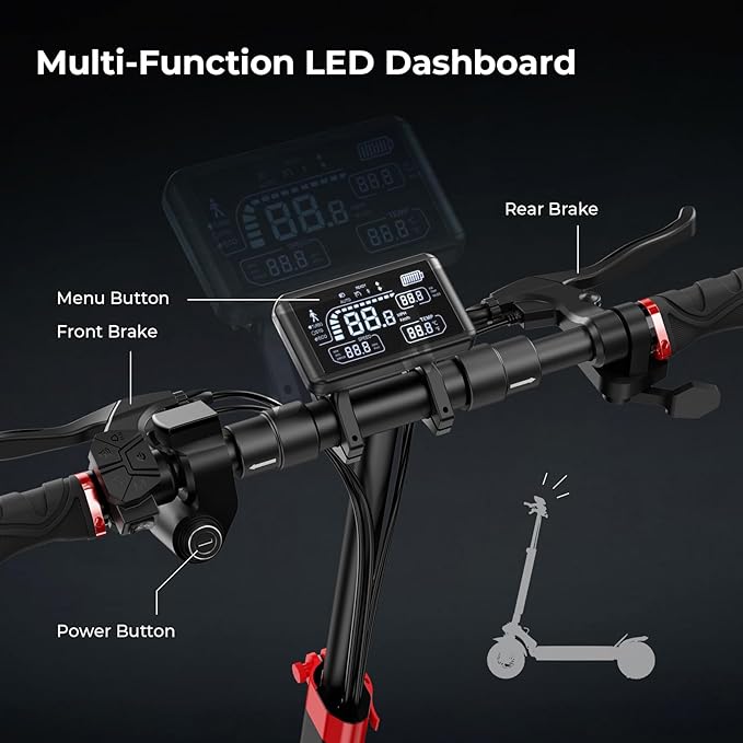 iScooter Electric Scooter, 10" Tires, 800W Motor E-Scooter Up to 25/28 Miles Range, Top Speed 24/28 MPH, Adjustable Handlebar Height, Folding Commuting Electric Scooter for Adults-(Optional Seat)