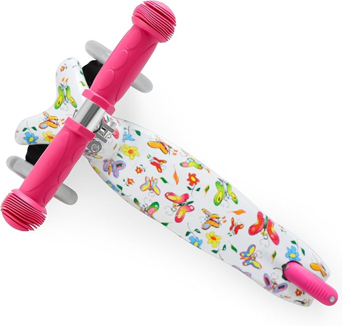 Kids Scooter, Children and Toddler 3 Wheel Kick Scooter for Boys & Girls Ages 2-5, LED Lighted Wheels and 3 Adjustable Height Handlebars, Lean-to-Steer