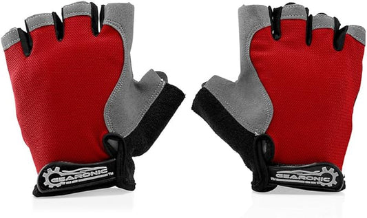 GEARONIC Mens Cycling Gloves, Fingerless Mountain Bike Gloves for Men, Breathable MTB bicycle gloves, Gel Padded Road biking gloves, Anti-slip Road Motorcycle Gloves for Men/Women, Half Finger Guantes