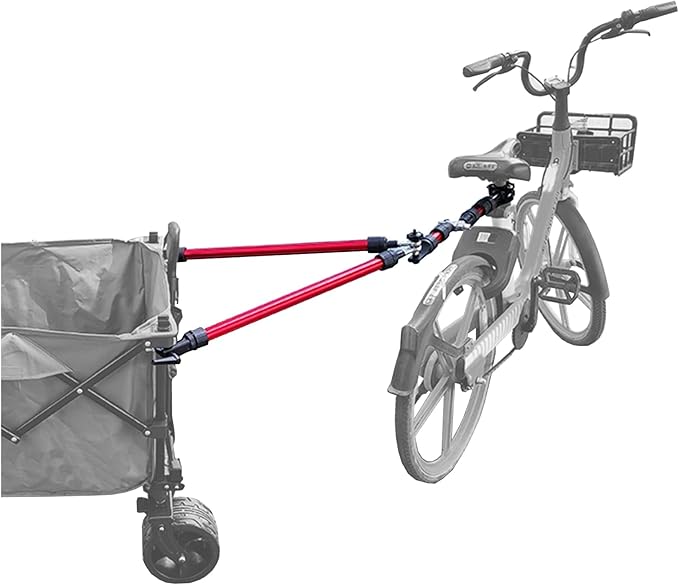 Bike Trailer Hitch for Portable Folding Wagon Bike Trailer Connector for Pet Cart Bicycle Trailer Collapsible Steel Garden Cart for Grocery Sports Garden Shopping Camping