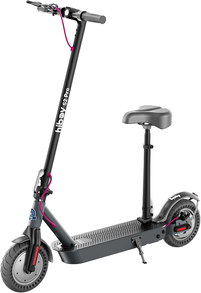 Hiboy S2 Pro/S2 MAX Electric Scooter, 500W Motor, 10" Solid Tires, 25-40.4 Miles Range, 19 Mph Folding Commuter Electric Scooter for Adults (Optional Seat)