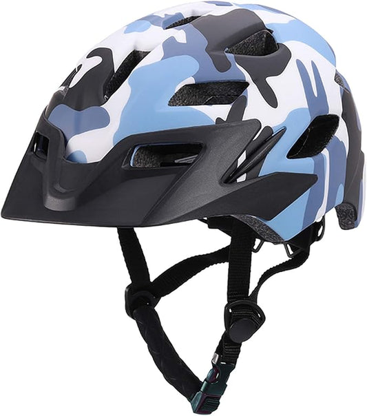 Kids Bike Helmet, Youth Toddler Boys Girls Helmets, 2 Size Adjustable for Ages 2-3-5-8-14 Years, Child Helmet with Visor and LED Light, Lightweight Multi-Sport Bicycle Scooter Cycling Helmets
