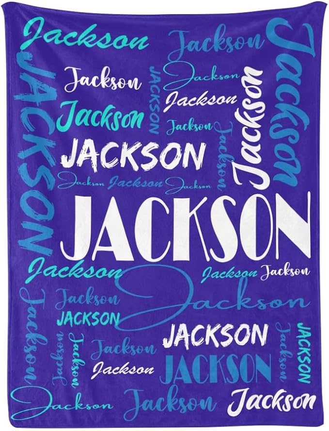 Dr.TOUGH Personalized Name Blanket Personalized Blanket for Adult Kids Flannel Customized Personalized Blankets and Throws