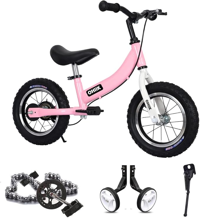 Balance Bike 2 in 1 for Kids 2 3 4 5 6 7 Years Old,Balance to Pedals Bike,12 14 16 inch Kids Bike,with Pedal kit,Training Wheels,Brakes