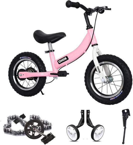 Balance Bike 2 in 1 for Kids 2 3 4 5 6 7 Years Old,Balance to Pedals Bike,12 14 16 inch Kids Bike,with Pedal kit,Training Wheels,Brakes