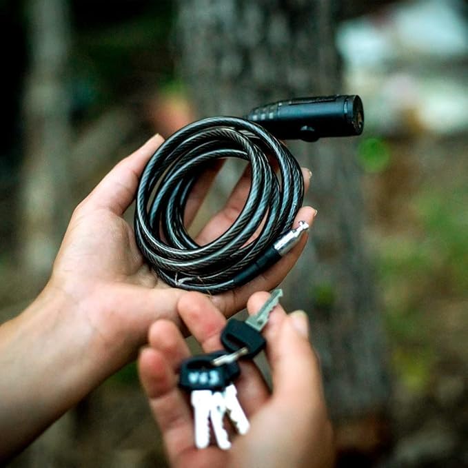 Spypoint CLM-6FT Six-Foot Long Trail Camera Coated Cable Lock Steel Cable Lock for securing Scouting Cameras Fits Most Trees and All Cameras Comes with Two Keys