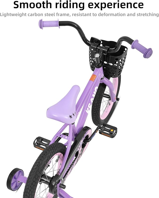 KEANO Cervine 14 16 20 Inch Kids Bike for Boys Girls Ages 3-10 Years, 14 16 Inch Toddler BMX Bikes with Training Wheels and Basket, 20 in Children Bicycles with Kickstand