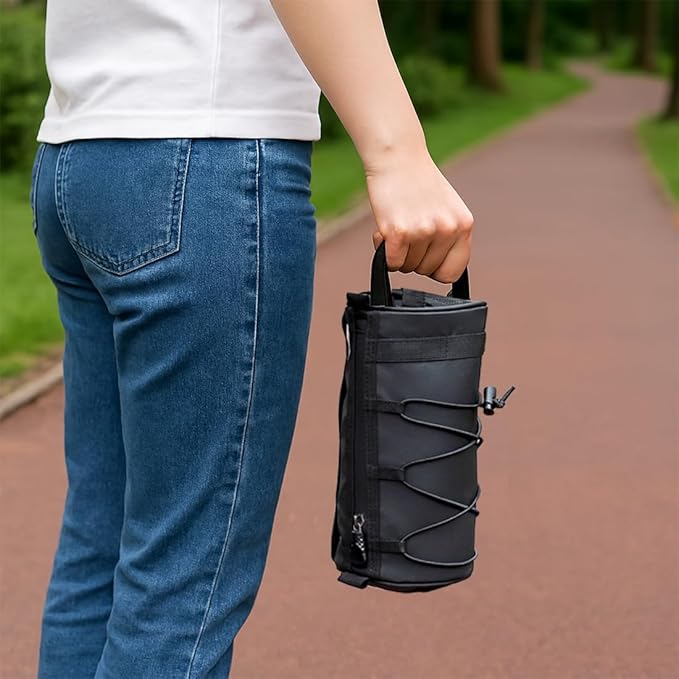 2.5L Bike Handlebar Bag, Waterproof Bicycle Accessories, Bike Frame Front Pouch with Zipper and Shoulder Strap