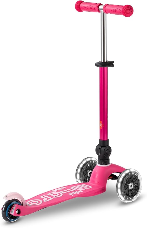 Micro Kickboard - Mini Deluxe Foldable LED Scooter, 3-Wheeled, Lean-to-Steer, Swiss-Designed Micro Scooter with LED Light-Up Wheels, for Kids Ages 2-5