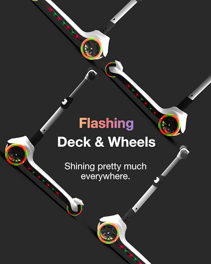 Elecorange Balance Electric Scooter for Kids Ages 2-9, 2025 Upgraded, Long Range, Friendly Thumb Throttle, Solid Wide Light Up Deck & Wheels, Adjustable Height, 5Mph Safe Limit, 60min Riding, Foldable