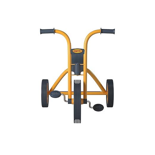 MYRIDER Toddler Trike, Kids Tricycle for Preschool, Daycare, Playground Kids Tricycles, Rubber Tires, Yellow/Black, 12" Midi