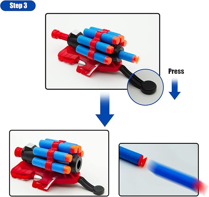 2 Sets Spider Web Shooters Christmas Decorations Stocking Stuffers for Kids Cosplay Launcher Gloves with Wrist Toy Set Hero Webs Shooter for Kids