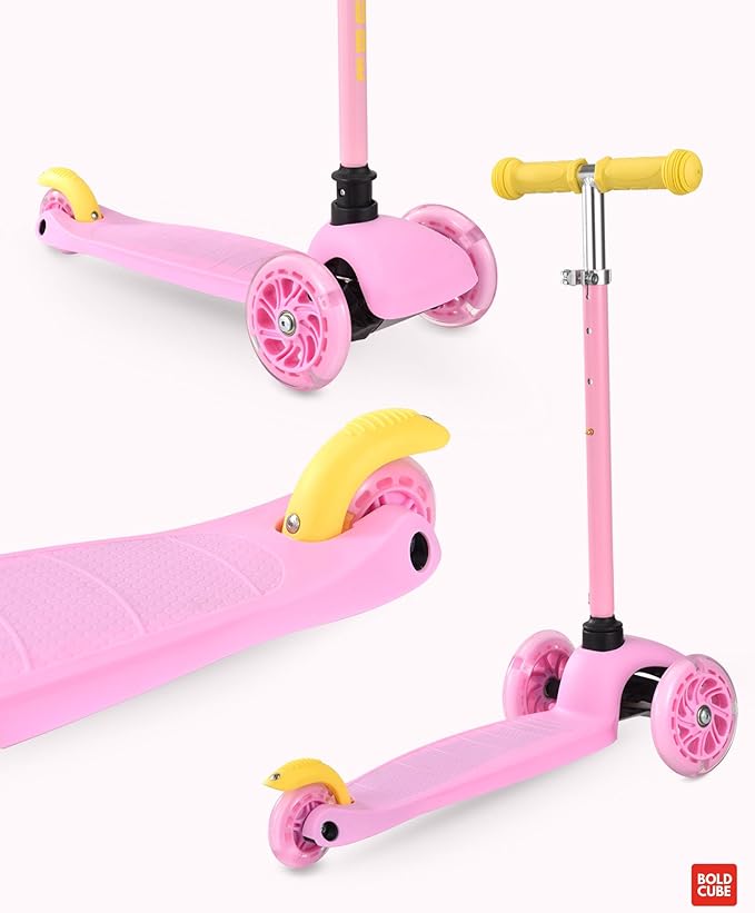 Teeny | 3 Wheel Mint Scooter for Kids & Toddlers Ages 3-6 Years | Flashing Wheels | Height Adjustable 53 to 70 cm | My First Scooter