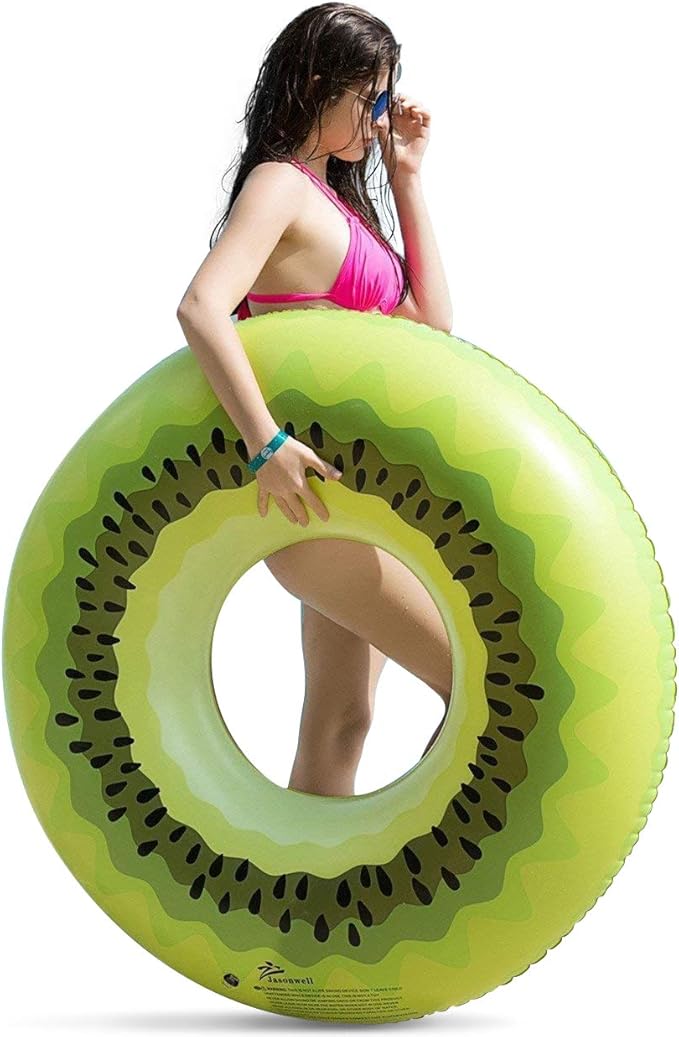 Jasonwell Giant Kiwi Pool Party Float Inflatable Pool Floats Tube Rafts with Fast Valves Summer Beach Swimming Pool Lounge Decorations Toys for Adults & Kids