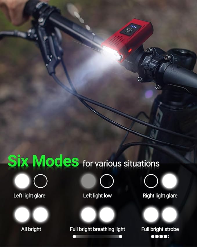 Victoper Bike Light, High Lumens Super Bright Bicycle Lite, 6+4 Modes USB Rechargeable Bike Headlight & Taillight Set, Waterproof Safety Bike Front & Rearlight for Road, Mountain, Night Riding