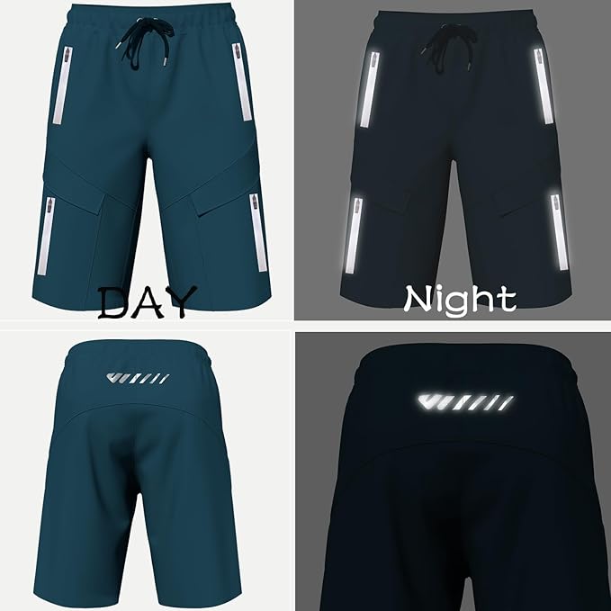 Lo.gas Mountain Bike Shorts for Men,3D Padded Loose-fit Cycling Biking Bicycle Shorts Mens with Underwear Zipper Pockets