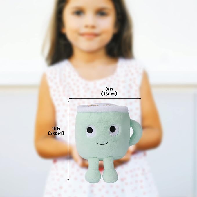 Latte Plush Toy, 30 cm Stuffed Coffee Mug Plushie Pillow Doll, Soft Cup Fluffy Friend, Hugging Cushion - Present for Every Age… (Latte)