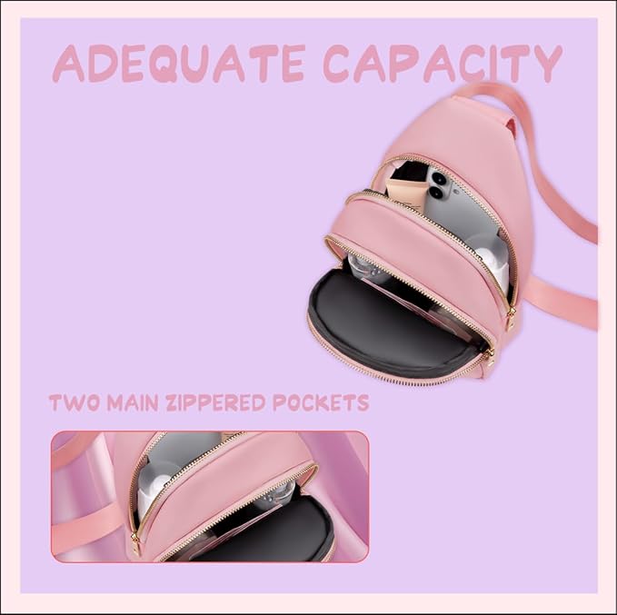 Fanny Pack Birthday Gifts for 8 9 10 11 12 13 14 Year Old Girl, Small Initial Sling Belt Bag Crossbody Bags for Girls Women Pink V