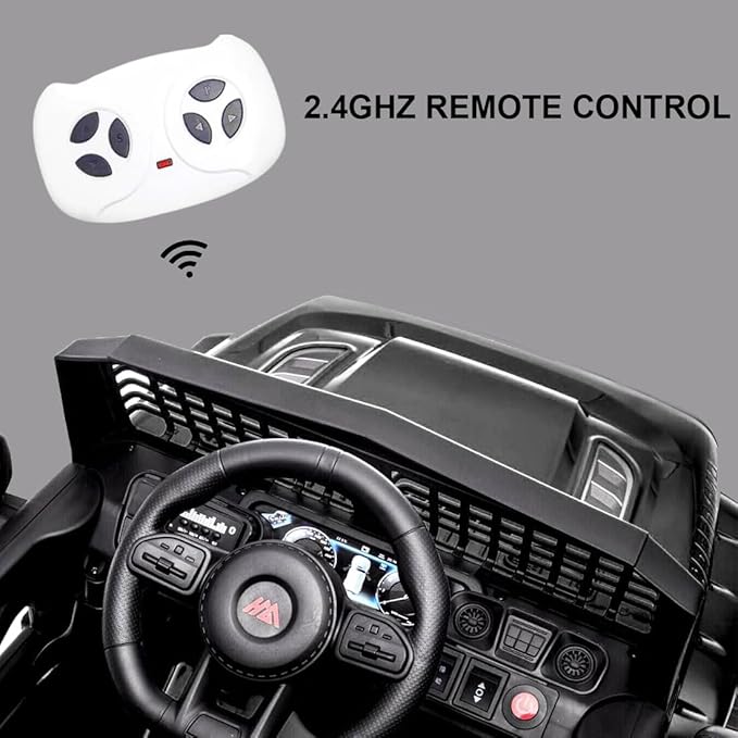 12V Ride On Car, Electric Car for Kids, Ride on Toys, Kids Cars with 3 Speeds Adjustable, Bluetooth, Parent Remote Control, Spring Suspension, AUX Port-Black