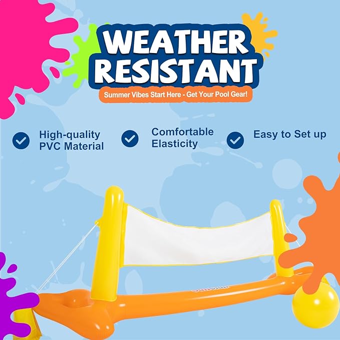 DIMAR GARDEN Pool Volleyball Games Toys for Swimming Pool Party Deals, Orange