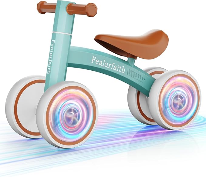Baby Balance Bike for 1 Year Old Boys Girls, Toddler First Bike with 4 Colorful Lighting Wheels | 10-36 Month Toddler Balance Bike | First Birthday Gifts (Robbin's Egg Blue)