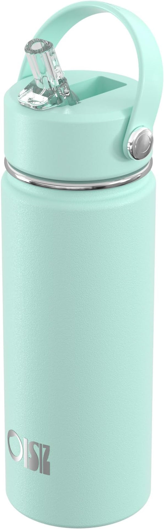 OISIZ 18oz Kids Water Bottle with Straw Lid, Vacuum Insulated Water Bottle 316 Stainless Steel Bottles for Kids for School, Leakproof Water cups, BPA Free and Keep Cold for 24 Hours,Easy to Clean