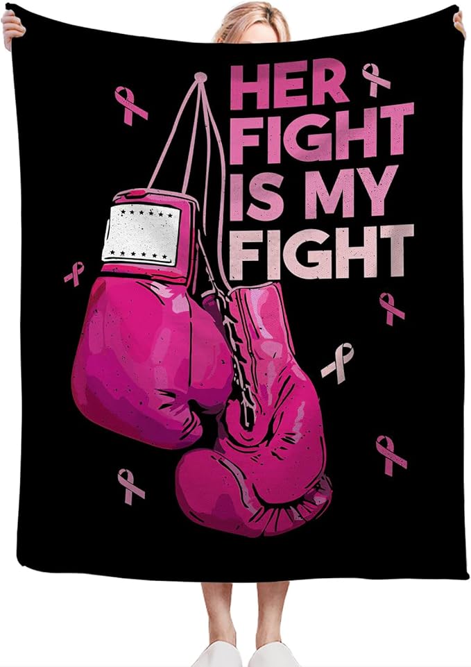 Boxing Blanket Fleece Soft Warm Plush Boxing Gloves Throw Blankets Lightweight Plush Fuzzy Cozy Sports Theme Blanket for Girls Women Suitable for Couch Sofa Bed 60"X50"