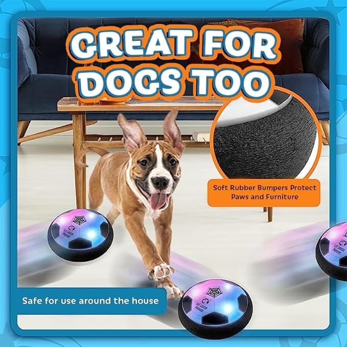 Let Loose Moose Hover Soccer Ball, Set of 2 LED Soccer Ball Toys, Gifts for 8 Year Old Boys, Indoor LED Floating Football for 7 Year Old Kids, Boy Birthday Gifts Age 4-6, 6-8, 8-12 Fun Sport Toy