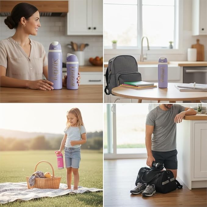 Personalized 12oz tumbler Kids water bottle with name Stainless steel tumbler Cold Hot drink (Vertical/Horizontal Name)