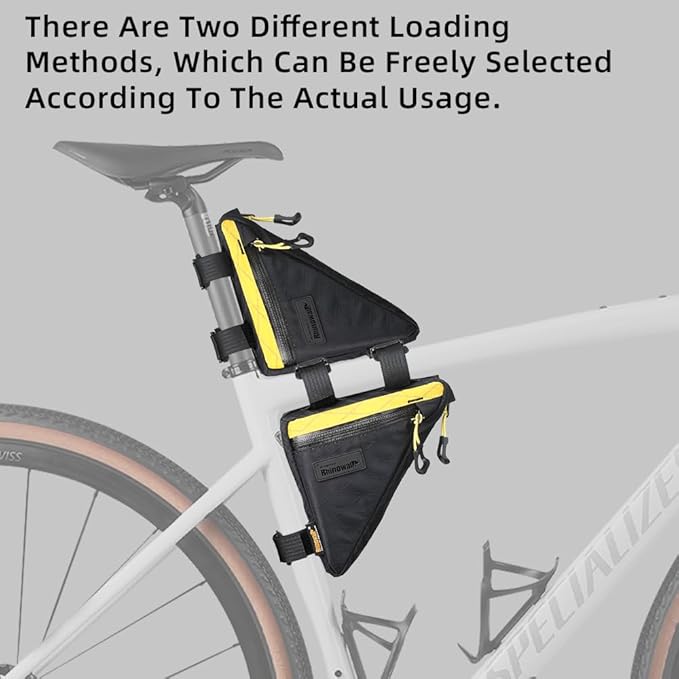 Rhinowalk Bicycle Front Frame Bag Bike Under Top Tube Triangle Bag Lightweight 1.7L Cycling Accessories Nylon Pack Pouch for Mountain Road Bike