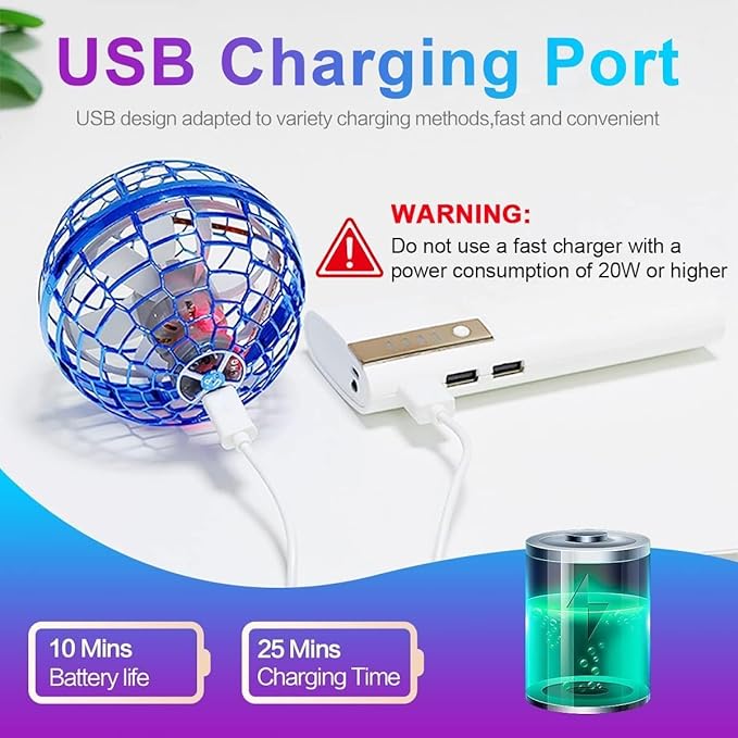 2 Pack-2025 Upgraded Flying Orb Ball Toy, Hover Boomerang Ball Spinner Mini Drone - Magic Floating Galactic Fly Spinning Orb, for Boys Girls and 6-12 Age Kids