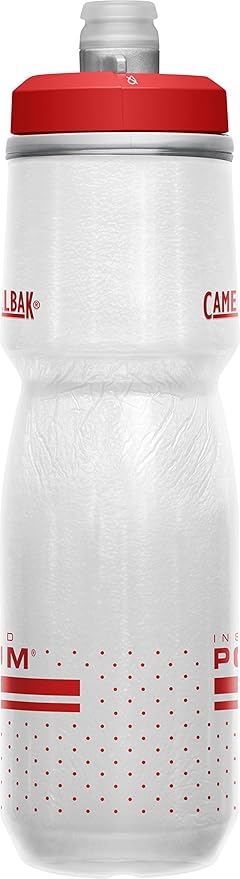 CamelBak Podium Chill Bike Insulated Squeeze Water Bottle Fiery Red/White, 24oz