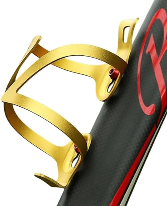 Premium Aluminum Alloy Bike Cup Holder - - Durable Water Bottle Cage for Bicycle, Road Bike, Mountain Bikes (Gold)