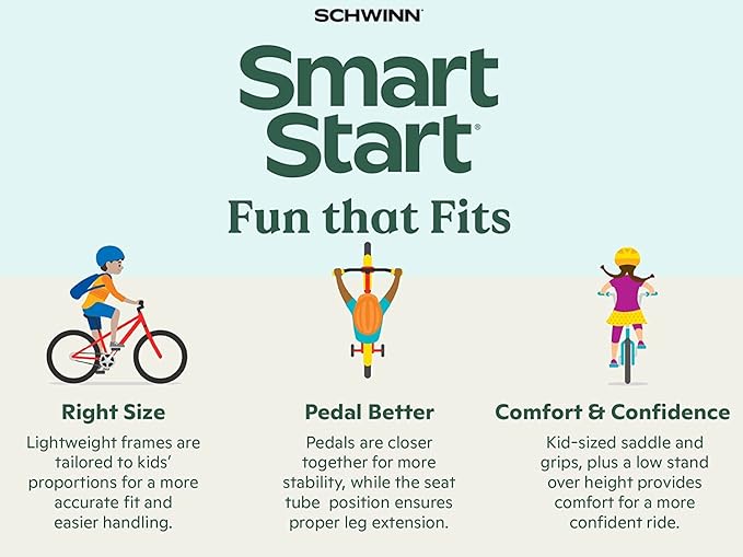 Schwinn Elm and Koen Bike or Balance Bike, 12-20 Inch Bike for Kids Ages 2-13, Black, Blue, Red, Teal, Pink or Purple, SmartStart Ergonomic Design, Adjustable Seat Grows with Child, Training Bicycle