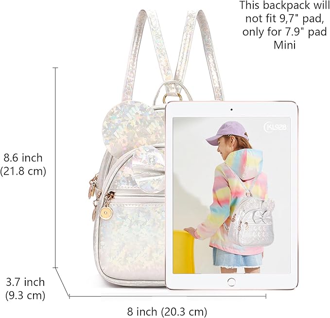 KL928 Girls Mini Backpack Bowknot Polka Dot Cute Small Daypacks Convertible Shoulder Bag Purse for Women