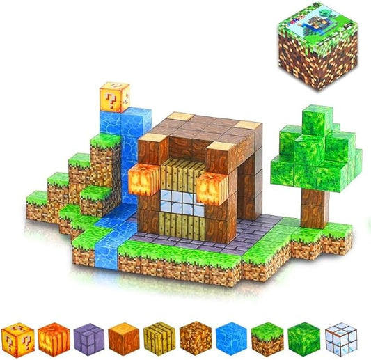 Magnetic Blocks 125PCS 0.8 inch Magnet Toys for Kids Magnetic Cubes Building Set 4 inch Cube Box Packaging STEM Toys for Boys & Girls 3 4 5 6 7 8 9 10