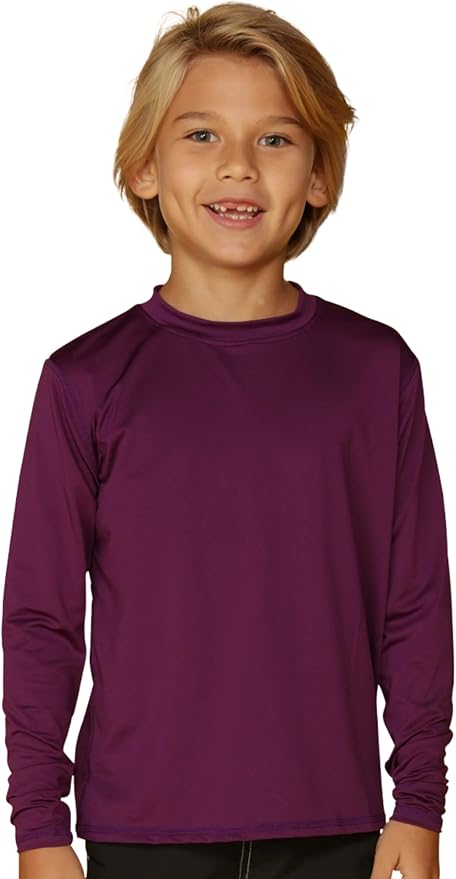 INGEAR Boys' Rash Guard UPF 50+ Swim Shirt - Lightweight, Quick-Dry, Durable Sun Protection for Swimming, Sizes XS-XL