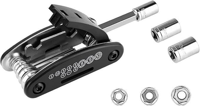 WOTOW Bike Repair Tool Kit - 16 in 1 Bicycle Multitool Portable Mountain Bike Tool Cycling Maintenance, Bike Hex Key Wrench & Bike Tube Patch Kit & Tire Lever & Hard Carrying Case (16 in 1)
