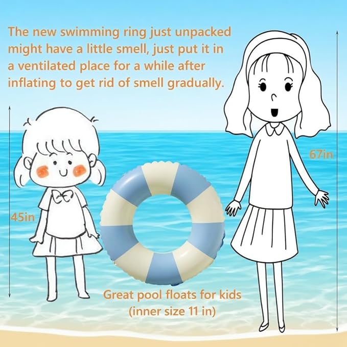 Pool Floats Swimming Rings for Kids, Age 5-10 Inflatable Swim Tubes Ring Toys with 11" Inner, Beach Inflatable Tubes Floaties Toys for Kids Adults