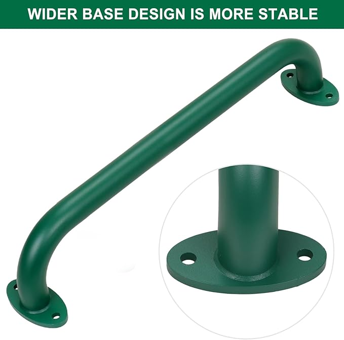SELEWARE 6-Pack 17-Inch Green Metal Playground Safety Handles – Heavy-Duty, Non-Slip Grab Bars for Indoor/Outdoor Kids’ Playsets, Swing Sets, Playhouses, Treehouses, Jungle Gyms & Climbing Frames