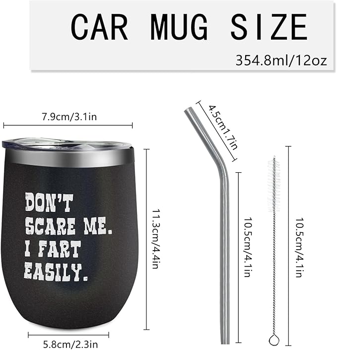 Dont Scare Me I Fart Easily Saying Joke Kids 12 Oz Sippy Coffee Cup Awesome With Straw And Lid Gifts Men