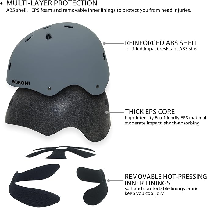 Kids Bike Helmet, Adjustable and Multi-Sport, from Toddler to Youth, 3 Sizes