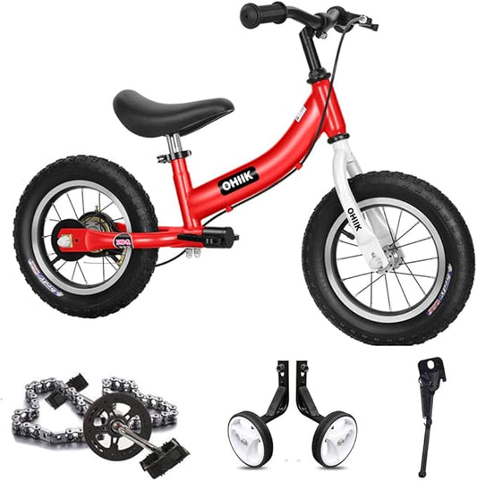 Balance Bike 2 in 1 for Kids 2 3 4 5 6 7 Years Old,Balance to Pedals Bike,12 14 16 inch Kids Bike,with Pedal kit,Training Wheels,Brakes