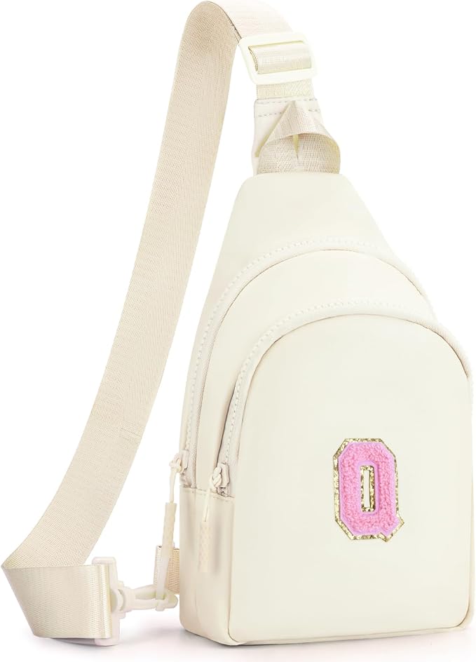 Birthday Gift for 5 6 7 8 9 10 11 12 13 14 15 16 Year Old Girls Fanny Pack Crossbody Bags for Women,Cute Trendy Stuff - Cream,Q