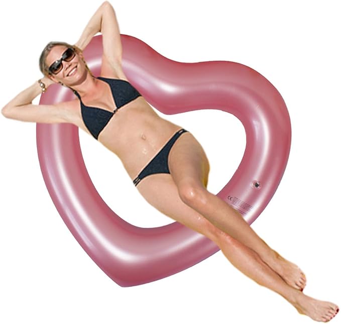 ZHUYNXIR Heart Swimming Pool Float Loungers Tube, Water Fun Beach Party Toys for Kids，Birthday Scene Layout Props.