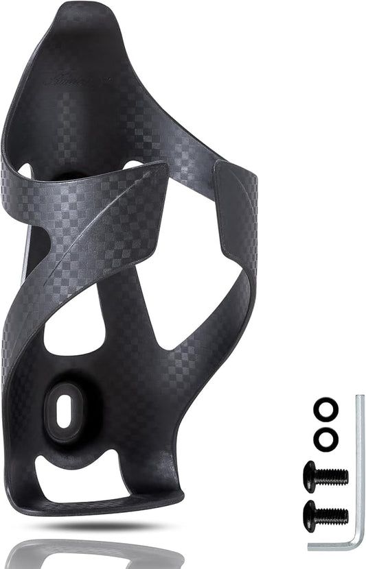 Carbon Fiber Bike Water Bottle Cage Holder for Road Bikes Mountain Gravel e Bike for Diameter 70-74 mm Water Bottles, Black Matte