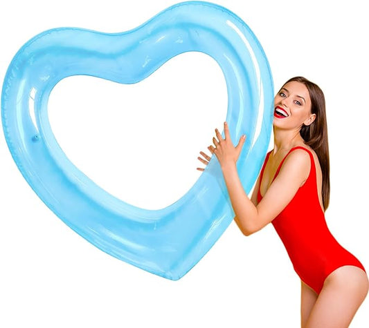 ZHUYNXIR Heart Swimming Pool Float Loungers Tube, Water Fun Beach Party Toys for Kids，Birthday Scene Layout Props.