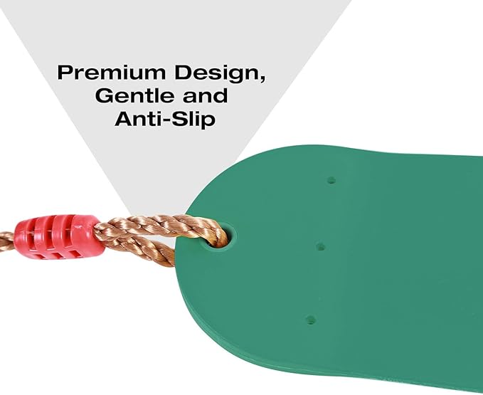 RedSwing Swing Seat for Kids Outdoor with 57-86" Rope, Kids Safety Playground Swings Seat Replacement, Belt Swing, Heavy Duty, Green 2 Pcs