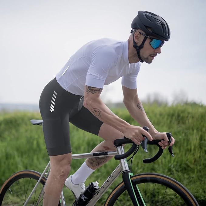 Wulibike Cycling Shorts Men Padded:Tights Highly Elastic Breathable Quick-Drying Road Bike Bicycle Shorts for Men Pockets